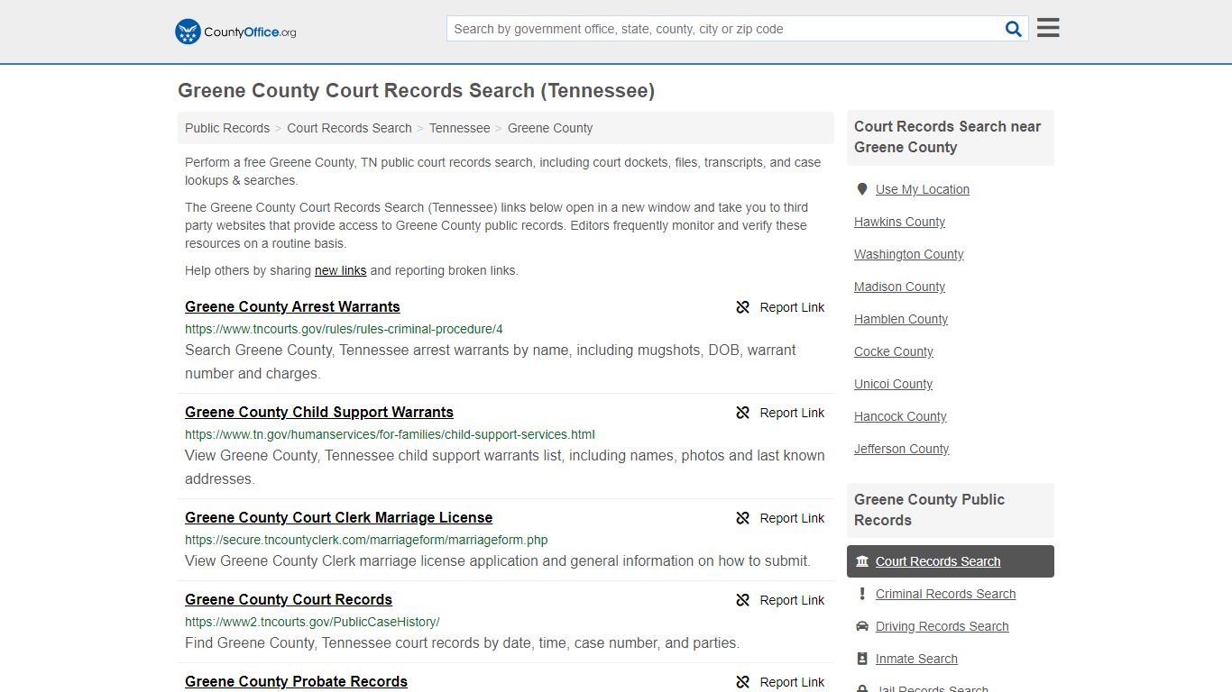 Court Records Search - Greene County, TN (Adoptions ...
