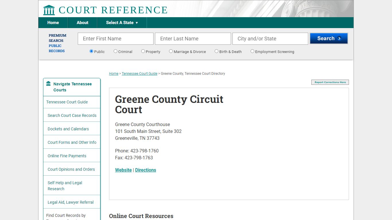 Greene County Circuit Court - Court Records Directory